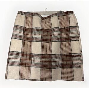 H & M Plaid Mini Skirt Wool Clueless Mean Girls Academia Collegiate Tweed Sz 8